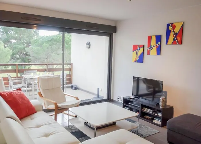 Paradis - 3 Etoiles, Vue Apaisante Sur Golf, Pins Parasols, 2e Etage - 80 M2 Dont Terrasse Avec Pergola, 2 Chambres, 3 Clim, Wifi - Piscine, Parking Et Park A Velos, Ascenseur - En Option Linge, Menage - Pistes Cyclables, A Proxi Lejlighed *